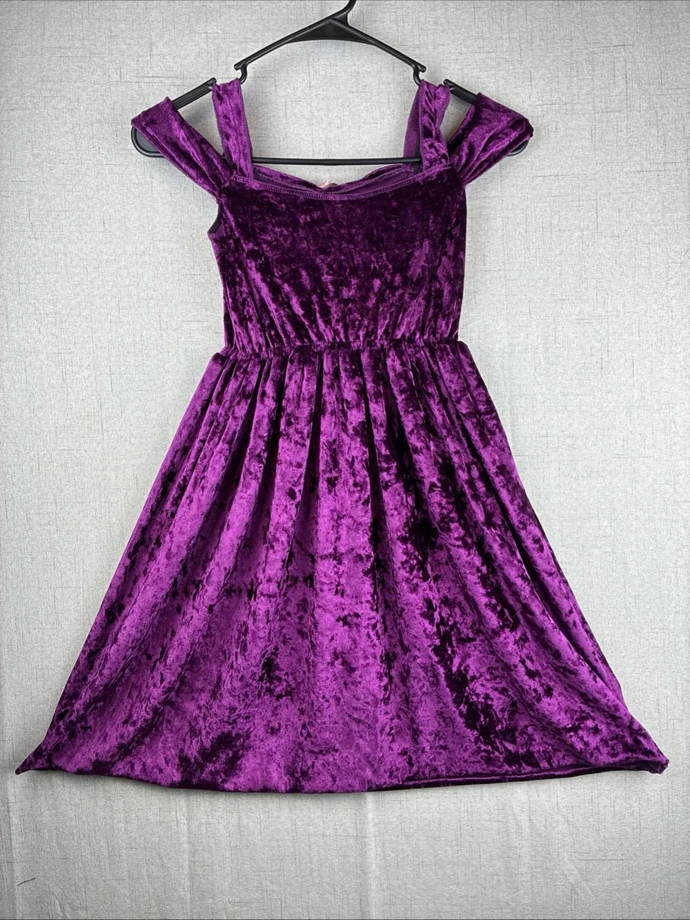 Teetot Purple Crushed Velvet Girls Halloween Costume Fairy Wings Tiara Pink Rose